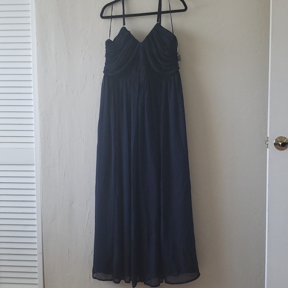 Navy Blue Strapless Dress (New)
